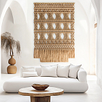 Панно на стену плетеное Макраме бежевый цвет  варинант исполнения - 1 | Loft Concept в Челябинске