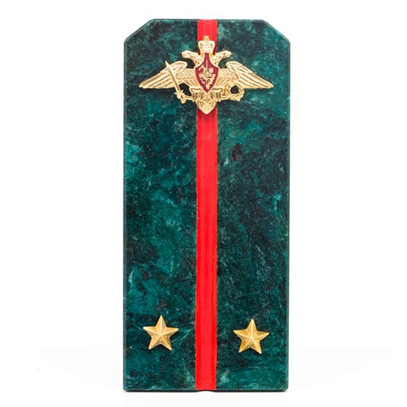 Сувенир Погон ВС из натурального камня змеевик Souvenir Epaulets Змеевик Красный Золотой в Челябинске | Loft Concept 