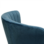 Барный стул со спинкой на 4-х деревянных ножках Синий Велюр Ava Charm варинант исполнения - 5 | Loft Concept в Челябинске