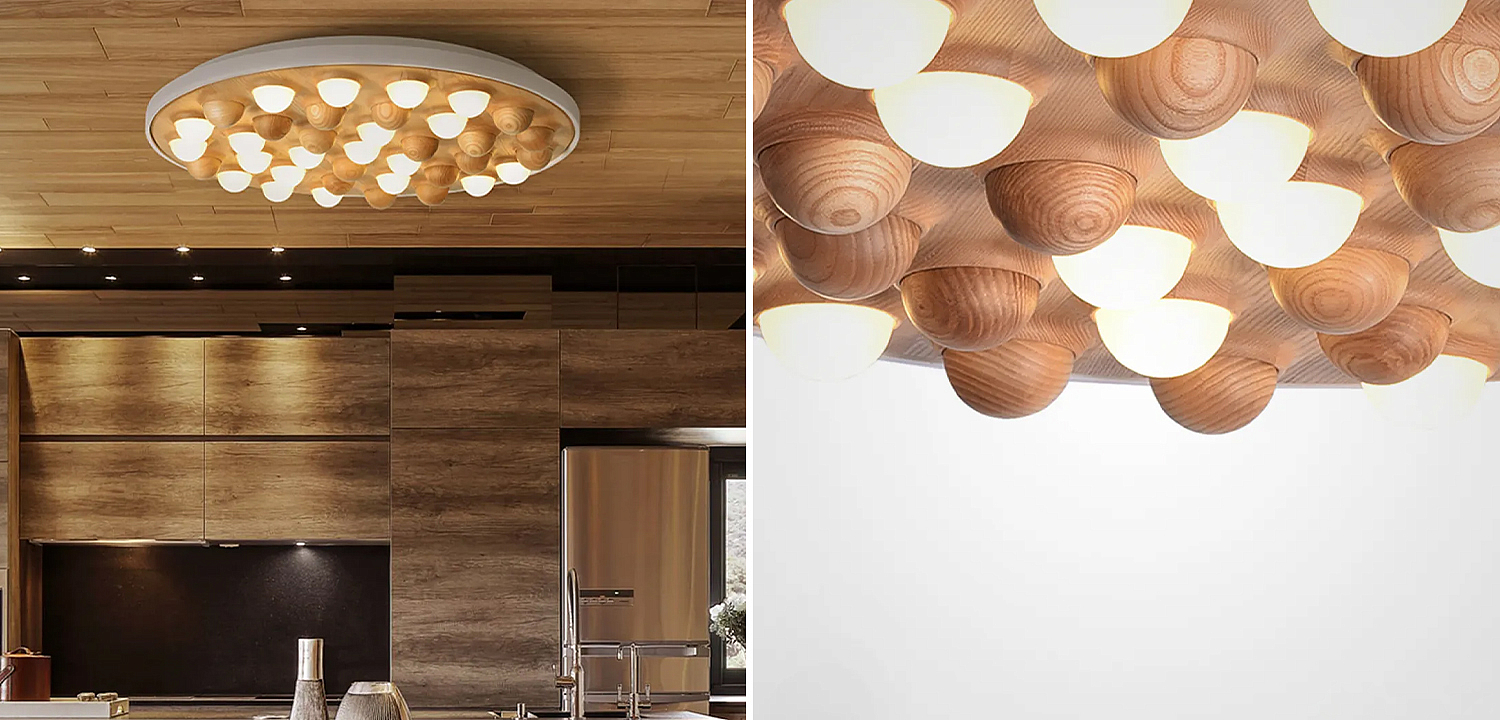 Потолочная люстра PIE White Light wood Потолочная люстра PIE White Light wood - Loft-Concept в Челябинске