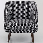 Кресло с черно-белым принтом Pauley Black White Armchair варинант исполнения - 3 | Loft Concept в Челябинске