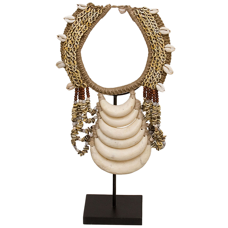 Ожерелье из ракушек на подставке Ethnic Beige Shells Necklace Бежевый Коричневый Ожерелье из ракушек на подставке Ethnic Beige Shells Necklace Бежевый Коричневый в Челябинске | Loft Concept