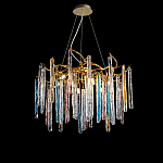 Люстра на подвесе с каркасом из металла и цветными подвесками из стекла Droplet Chandelier варинант исполнения - 3 | Loft Concept в Челябинске