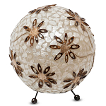 Настольная лампа из перламутра на металлическом каркасе Indonesian Ball варинант исполнения - 1 | Loft Concept в Челябинске