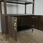 Стеллаж со стеклянными полками Elsa Dreams Walnut варинант исполнения - 5 | Loft Concept в Челябинске