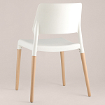 Пластиковый стул на ножках из массива бука Ferret White 4 шт варинант исполнения - 5 | Loft Concept в Челябинске