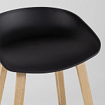 Барный стул на ножках из натурального дерева Boras Black варинант исполнения - 7 | Loft Concept в Челябинске