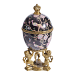 Шкатулка в форме яйца на величественных львах из фарфора с бронзовыми элементами Eden Garden варинант исполнения - 1 | Loft Concept в Челябинске