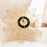 Часы настенные из металла в виде солнца с чёрным циферблатом Mirror Tower Clock варинант исполнения - 4 | Loft Concept в Челябинске