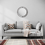 Настенное зеркало круглой формы в черной металлической раме BUBBLE MIRROR BLACK варинант исполнения - 3 | Loft Concept в Челябинске