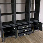 Модульный стеллаж Primo из трех составных элементов Черный дуб варинант исполнения - 4 | Loft Concept в Челябинске