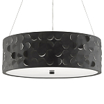 Люстра в форме цилиндра с чёрным фактурным абажуром Round Necklines варинант исполнения - 4 | Loft Concept в Челябинске