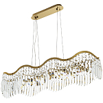 Линейная люстра с подвесками из хрусталя Ludivine Linear Chandelier варинант исполнения - 1 | Loft Concept в Челябинске