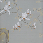 Обои ручная роспись Summer Night Blossom Colourway SC-122 on Wood Ash slub silk варинант исполнения - 2 | Loft Concept в Челябинске