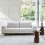 Круглый приставной стол из массива ореха Balu Wooden Side Table варинант исполнения - 6 | Loft Concept в Челябинске