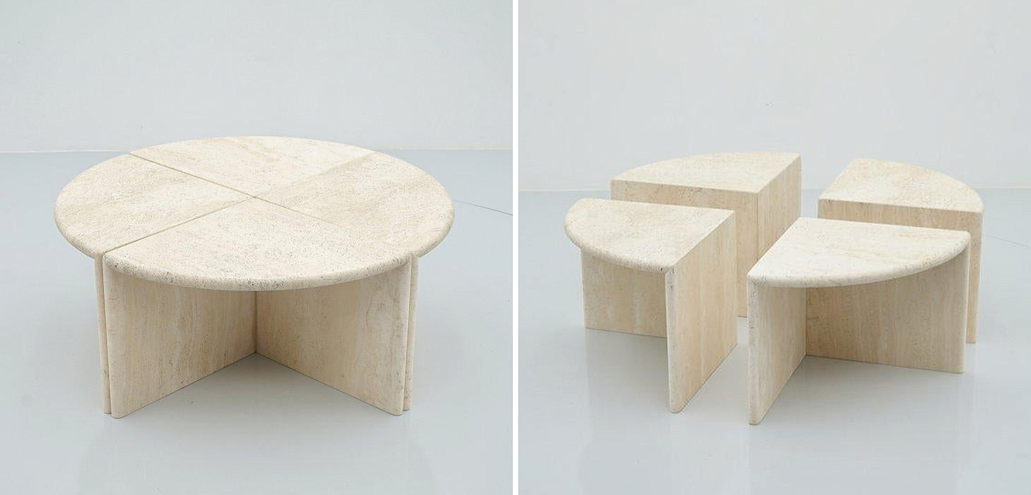 Модульный кофейный стол Set of Four Travertine Side or Coffee Tables Модульный кофейный стол Set of Four Travertine Side or Coffee Tables - Loft-Concept в Челябинске