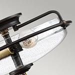 Потолочный светильник со стеклянным плафоном на изогнутых кронштейнах Quoizel  варинант исполнения - 6 | Loft Concept в Челябинске