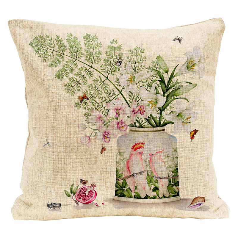 Декоративная подушка Fern Branch Pillow Мульти Бежевый Декоративная подушка Fern Branch Pillow Мульти Бежевый в Челябинске | Loft Concept
