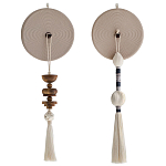 Аксессуар на стену диск с деревянными бусинами Wall Decor Thread Disc  варинант исполнения - 4 | Loft Concept в Челябинске