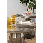 Кофейный столик с основанием из закаленного стекла Classic Round Gray Table варинант исполнения - 3 | Loft Concept в Челябинске