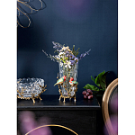 Ваза стеклянная прозрачная с бронзовым основанием в виде ветвей и фарфоровыми птичками Eden Garden варинант исполнения - 4 | Loft Concept в Челябинске