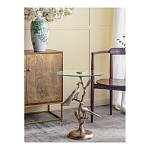 Столик с круглой стеклянной столешницей и корпусом в виде двух павлинов на ветке Table Two Peacocks варинант исполнения - 6 | Loft Concept в Челябинске