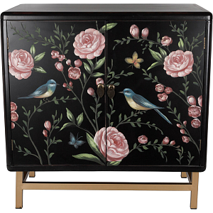 Комод деревянный Tits on flowers