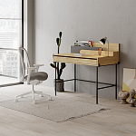 Стол письменный с выдвижным ящиком цвета древесины LEILA WORKING TABLE OAK ANTHRACITE варинант исполнения - 8 | Loft Concept в Челябинске