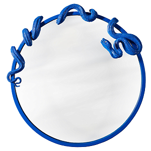 Зеркало круглое в синей раме в виде змеи Temptation