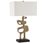 Настольная лампа с фигурным каркасом и прямоугольным тканевым абажуром Brutalist Profile варинант исполнения - 4 | Loft Concept в Челябинске