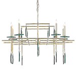 Люстра линейная с круглыми прозрачными подвесками  Horizontal Rectangular Chandelier варинант исполнения - 4 | Loft Concept в Челябинске