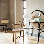 Письменный стол с круглой плетёной панелью для крепления заметок Allegory варинант исполнения - 2 | Loft Concept в Челябинске