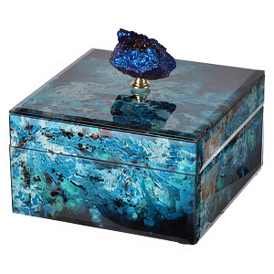 Шкатулка Лазурь с натуральным камнем S