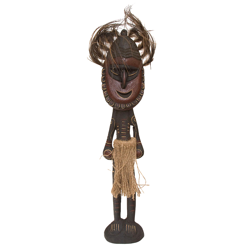 Деревянная статуэтка Абориген в маске с перьями Aborigine Mask Figurine Коричневый Деревянная статуэтка Абориген в маске с перьями Aborigine Mask Figurine Коричневый в Челябинске | Loft Concept