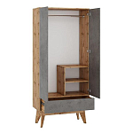 Шкаф с фасадом цвета серый бетон Grace of Furniture варинант исполнения - 2 | Loft Concept в Челябинске