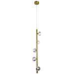 Подвесной светильник c 5-ю хрустальными плафонами Metal Tube Crystal Brass Hanging Lamp варинант исполнения - 2 | Loft Concept в Челябинске