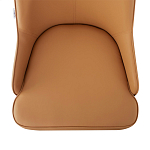 Стул оранжевый с высокой спинкой из искуственной кожи на серых металлических ножках Enigma Orange варинант исполнения - 3 | Loft Concept в Челябинске