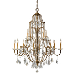 Люстра многоярусная с 12-ю лампами и стеклянными подвесками в классическом стиле Feiss варинант исполнения - 1 | Loft Concept в Челябинске