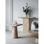 Столик приставной с квадратной столешницей Textured Cream Table варинант исполнения - 7 | Loft Concept в Челябинске