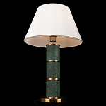 Настольная лампа на основании из зеленого мрамора с белым абажуром Noelia Green варинант исполнения - 4 | Loft Concept в Челябинске
