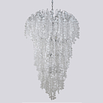 Люстра с прозрачными и белыми подвесками в виде лепестков FAIRYTREE Light варинант исполнения - 1 | Loft Concept в Челябинске