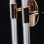 Бра с круглым основанием золотого цвета и двумя вертикальными плафонами Hex Scaffold варинант исполнения - 5 | Loft Concept в Челябинске