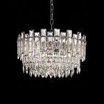 Круглая люстра с хрустальными подвесками на серебряном каркасе Gorgeous Crystal Light варинант исполнения - 1 | Loft Concept в Челябинске