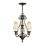 Люстра бронзового цвета с 3-мя кремовыми текстильными абажурами Hinkley варинант исполнения - 2 | Loft Concept в Челябинске