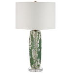 Настольная лампа керамическая с кремовым абажуром Scenic Column варинант исполнения - 5 | Loft Concept в Челябинске