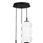 Люстра светодиодная каскадная с 3-мя белыми воздушными плафонами Glowing Cloud варинант исполнения - 5 | Loft Concept в Челябинске