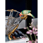 Чаша из прозрачного стекла на бронзовых ножках с фигурками попугаев Eden Garden варинант исполнения - 3 | Loft Concept в Челябинске