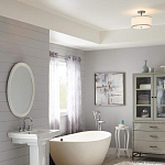 Потолочный светильник с цилиндрическим плафоомн из опалового матового стекла с металлическим обручем Feiss варинант исполнения - 5 | Loft Concept в Челябинске