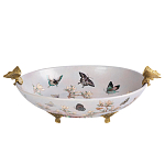 Белое фарфоровое блюдо с изображением бабочек Eden Garden варинант исполнения - 1 | Loft Concept в Челябинске