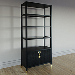 Стеллаж со стеклянными полками Elsa Dreams Black варинант исполнения - 1 | Loft Concept в Челябинске